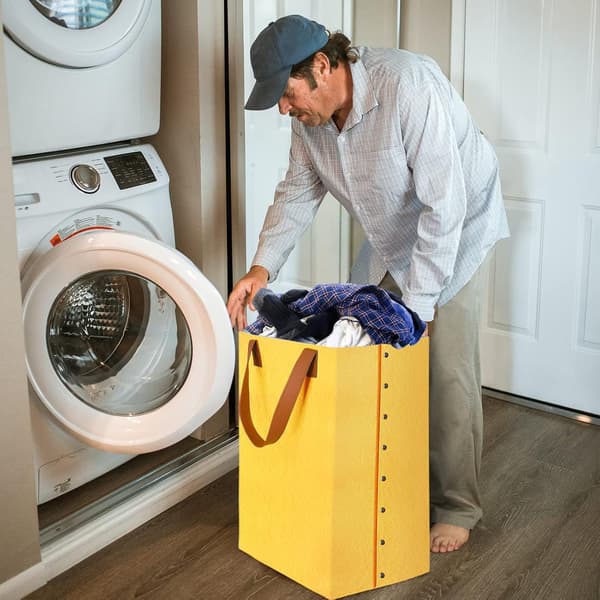 Laundry basket, laundry hamper with handles, 72L large felt storage