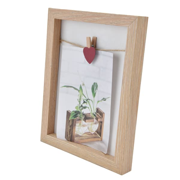 Floating Double-Sided Frame, Versatile Display Case for Your Creative Touch, Perfect for Wall Mounting or Table Stand (Natural)