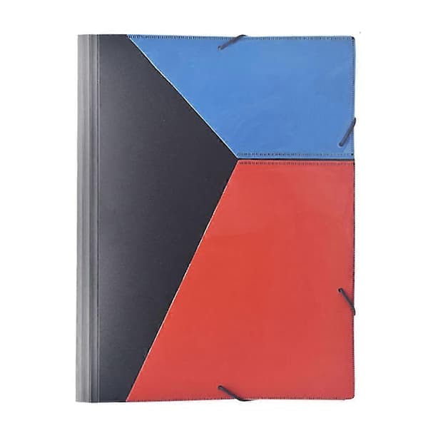1 stk regnbue mappe 13 lag multifunktionel dokumentmappe Skolekontorartikler til studerende lærere (tilfældig farve)