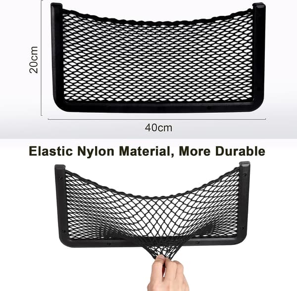 3 stk. bilopbevaringsnet (elastisk net), bagagerumsarrangører 40 *