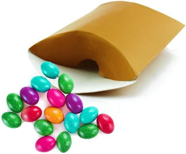 100 st kreativa bröllopskuddförpackningar, godispresentask, lämplig för bröllop, födelsedag och jul (guld)