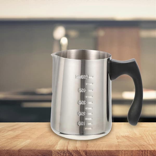 Melkeskummer i rustfritt stål med ergonomisk håndtak, rustfri, enkel å rengjøre for latteart