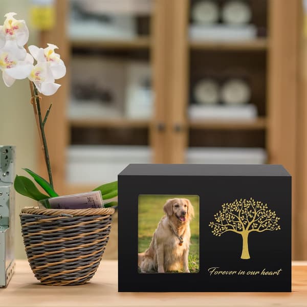 (Sort, 13 cm × 13 cm × 18 cm) Hundeurne Træurne Urne til Kat-XF30-