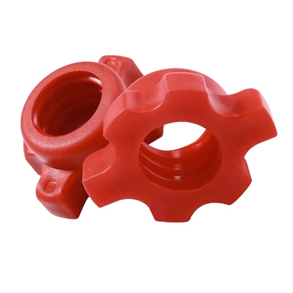 2 Red Spinlock Collars Anti-Slip Stable Secure Easy-to-Operate Weightlifting Dumbbell Accessories