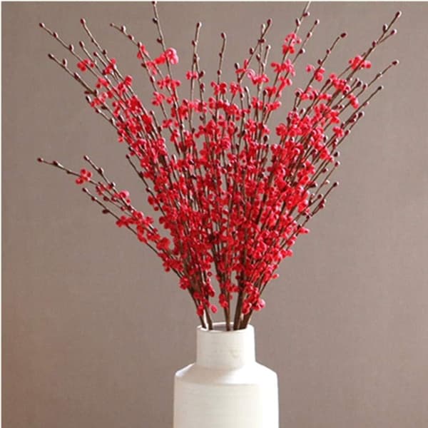Red set of 10 artificial jasmine flowers with 75 cm long stems -