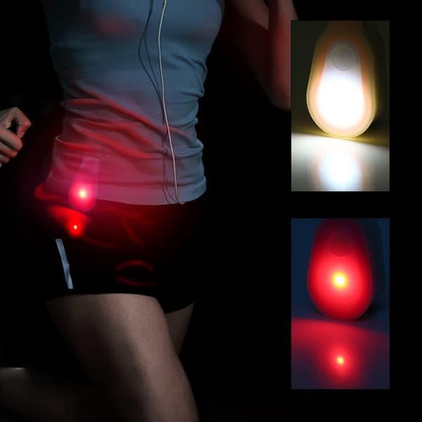 Running Light for Runners, Waterproof Portable LED Mini Night Button Lamp Silicone Clip Strobe Light (Yellow)