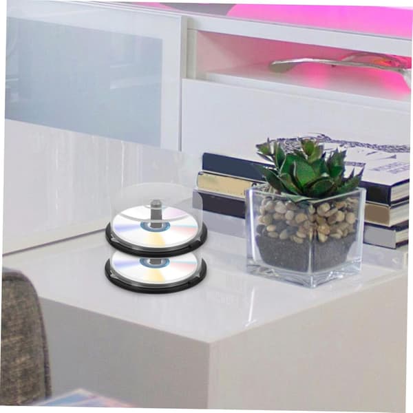 Empty CD/DVD Storage Box for 25 Discs, Compact Round Container for Home, Office, Bar, Practical Organizer