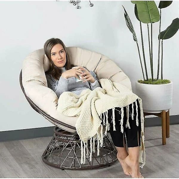 (Pow yeah!) Runde tuftede stolputer, tykke ensfargede komfortable gulvputer, hageputer, rottinglenestolputer (40cm*40cm)