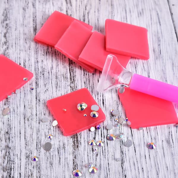 50 st röd 2 x 2 cm diamantmålningslimlera DIY korsstygn
