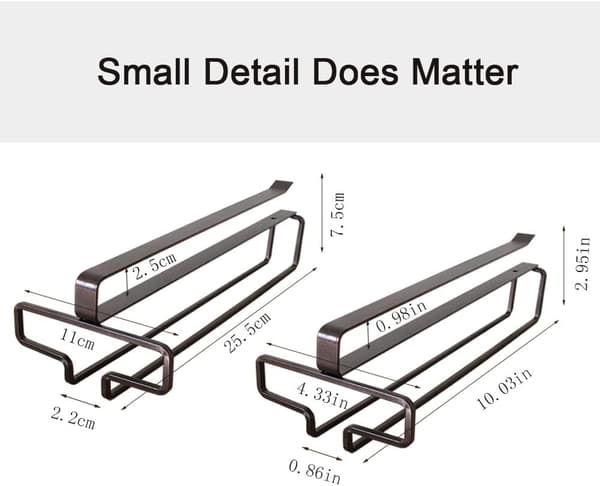 Svart 2-paknings vinglassholder for skap
