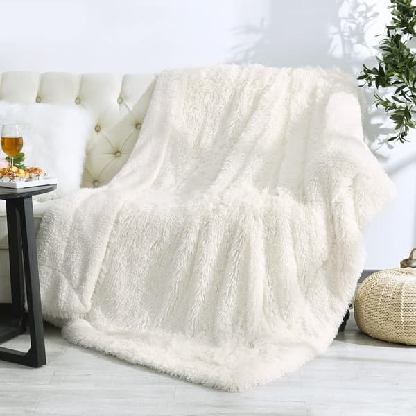 Shaggy Longfur kunstig pelspledd, fuzzy pledd 80*120cm