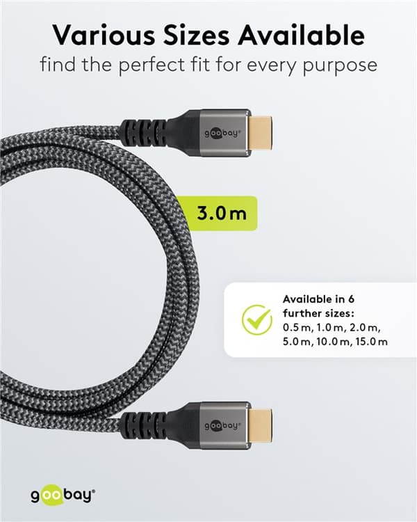 High-Speed HDMI™ Cable with Ethernet Svart, Silver