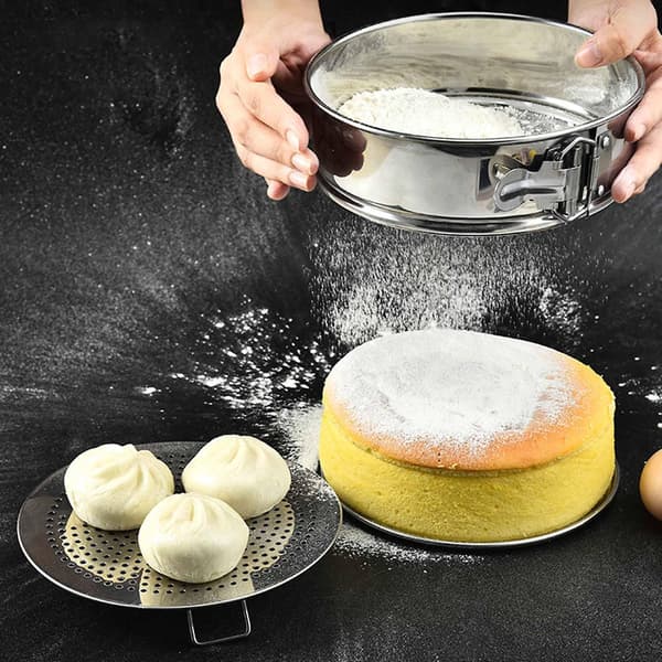 Professionell Rund Sil i Rostfritt Stål för Socker och Kakbakning