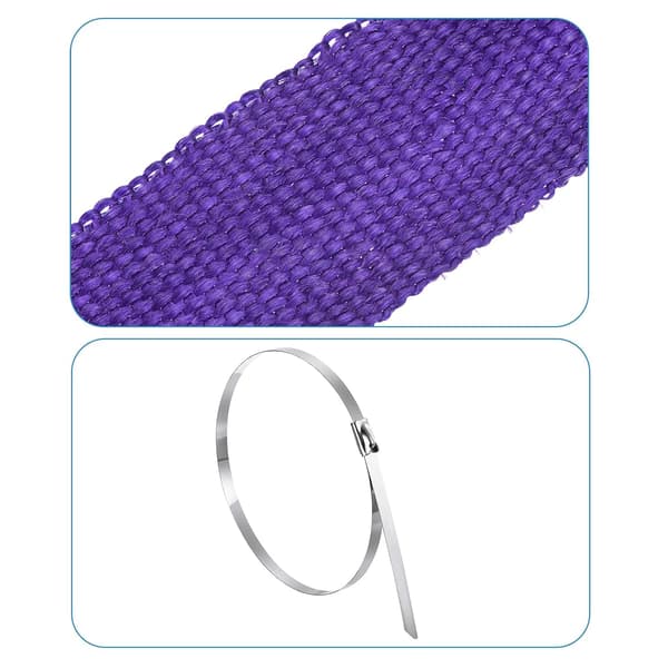 Glasfiber udstødningsindpakningstape 2\" x 16' lilla med 4 stropper Light Blue 0.03 inch