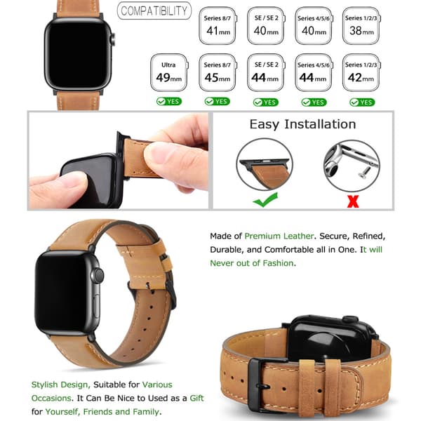 Compatible with Apple Watch Band - Black, 42mm/44mm