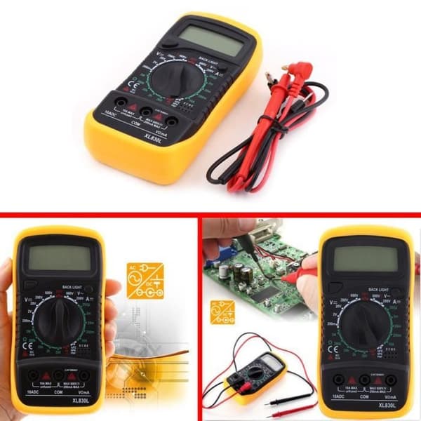 XL830L Digitaalinen yleismittari - Keltainen - Jännite 600V - Virta 10A - Resistanssi 2MΩ