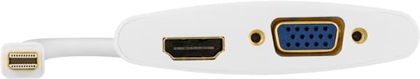 Mini DisplayPort til HDMI og VGA adapter, 0,25m, hvid Vit