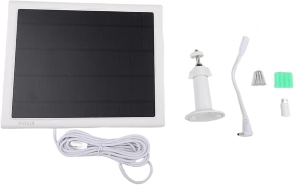 3 meter ringlader utendørs energikilde og 6W 6V solcellepanel med kabel for videodørklokker kameraer (hvit) hvit White