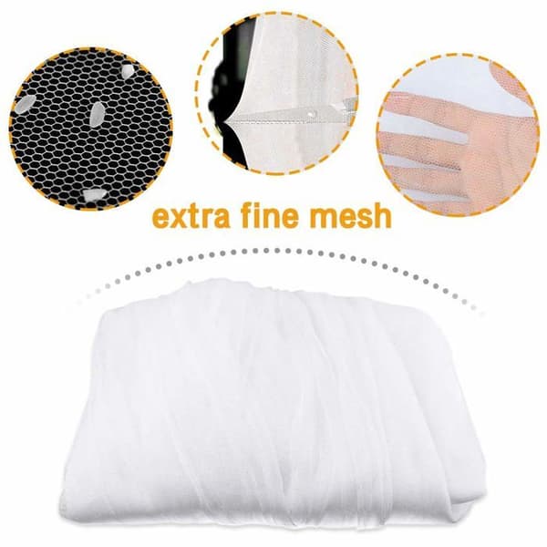 Bed Mosquito Net, Large Square Mosquito Net for Extra Large Bed, White (190 x 210 x 240 cm)