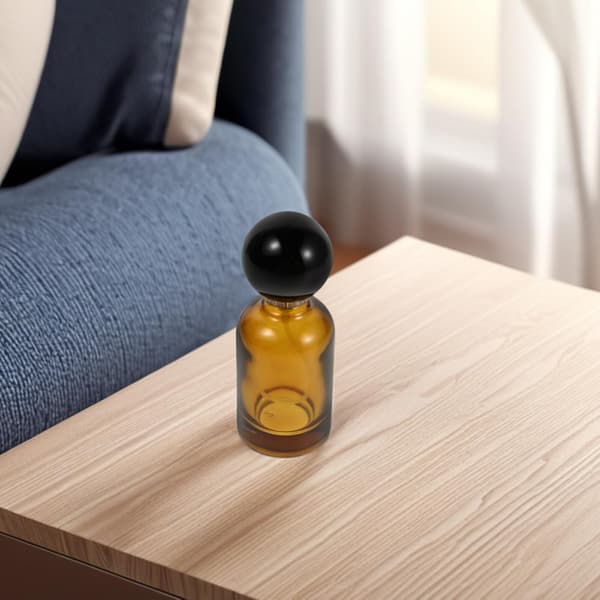 30 ml sprayflaske i ravfarget glass Bærbar påfyllbar parfymeprøve Eterisk oljetåkebeholder for reise og aromaterapi
