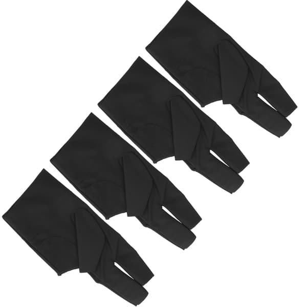 Billiard Glove 4-pack Unisex Left Right Hand Open Three Finger Gloves