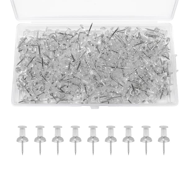 100 stycken transparenta häftstift, häftstift med låda, vägg P