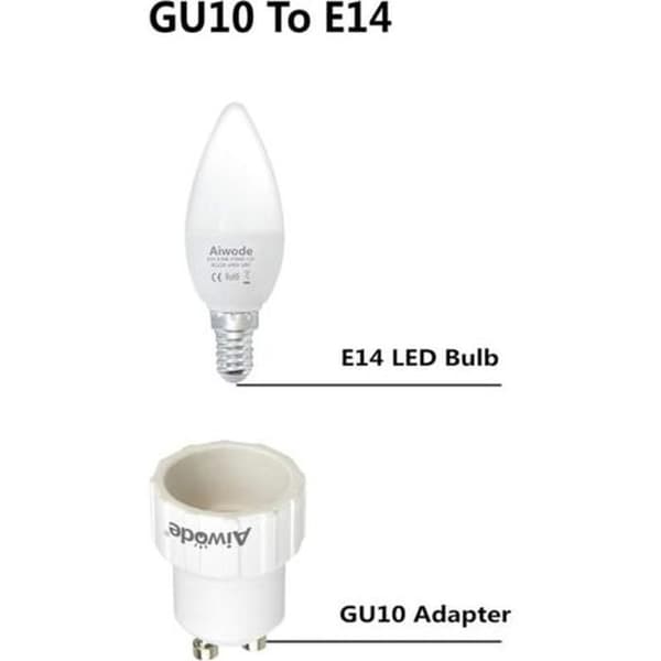 GU10 til E14-adapter, GU10 til E14 pærefatningskonverter, lampeholderadapter, maksimal effekt 200W, 5-pak