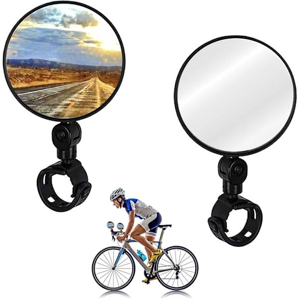 2-pack Universal Bicycle Handlebar Mirrors, Swivel Reflector, Handle