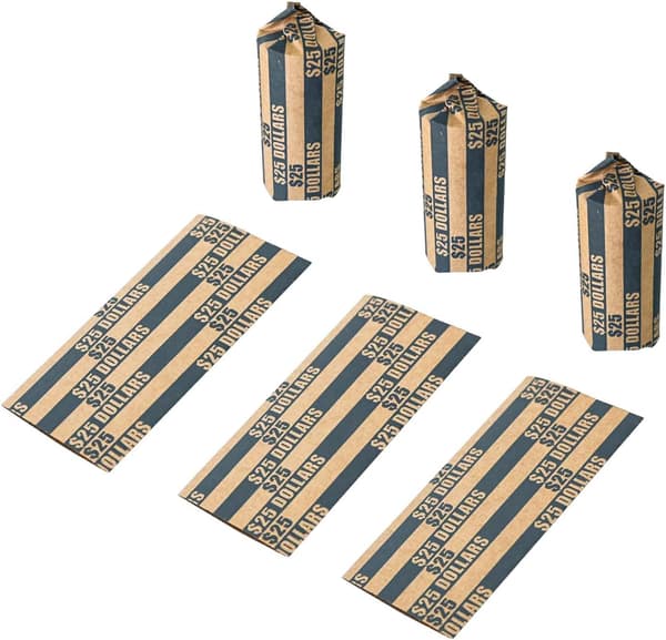 JamY Home 105 stk stribede flade møntindpakninger kun til dollars, sort (105 stk -