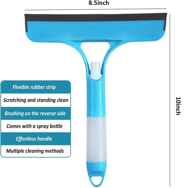 Three-in-one Glass Scraper Multifunctional Cleaning Tool Blue 1 pc