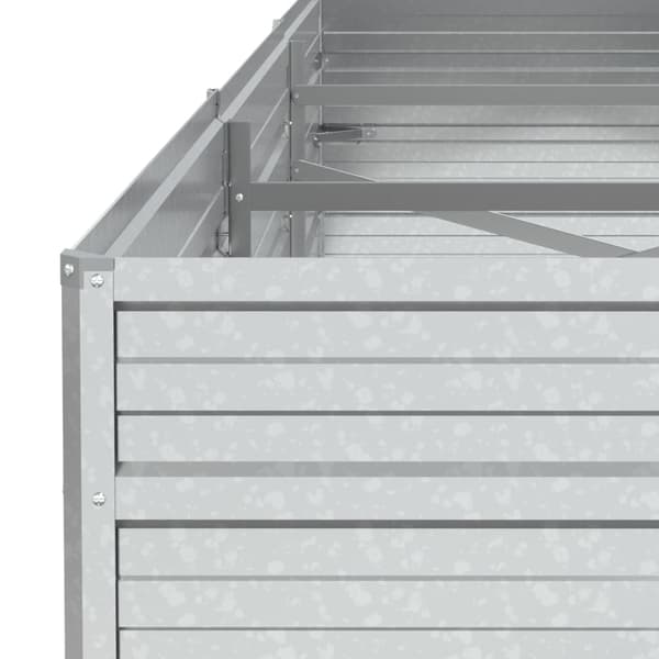 vidaXL Højbed galvaniseret stål 240x80x45 cm sølv Silver