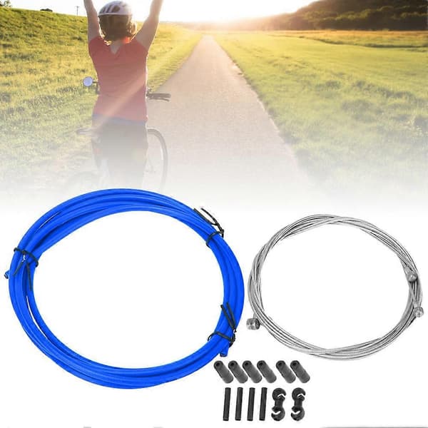 Blue Bicycle Brake and Gear Cable Set with Gear Set - Bicycle Accessories