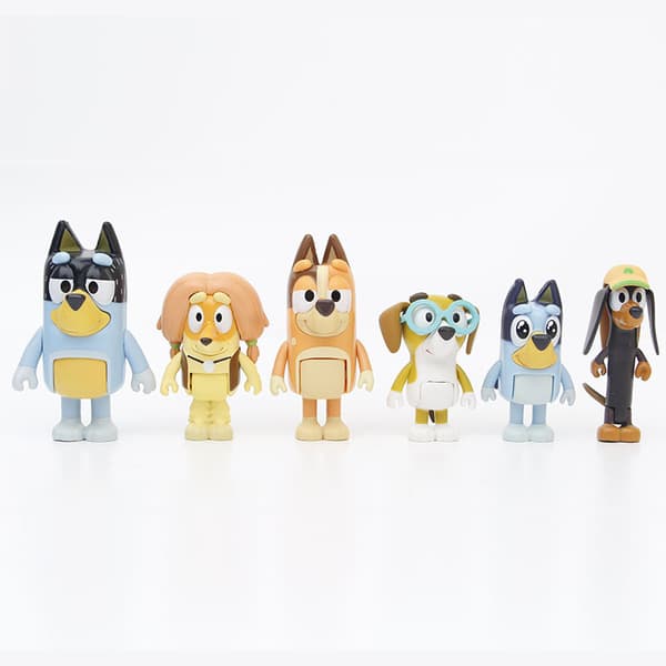 Bluey Lelufiguurisetti, jossa 8/12 sarjakuvahahmoa, toimintahahmoja [JUN]
