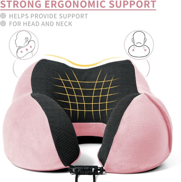 Rejsehovedpude, Cervikal Pude til Kontor Fly Tog Bilture, Memory Foam Viskoelastisk Nakkepude