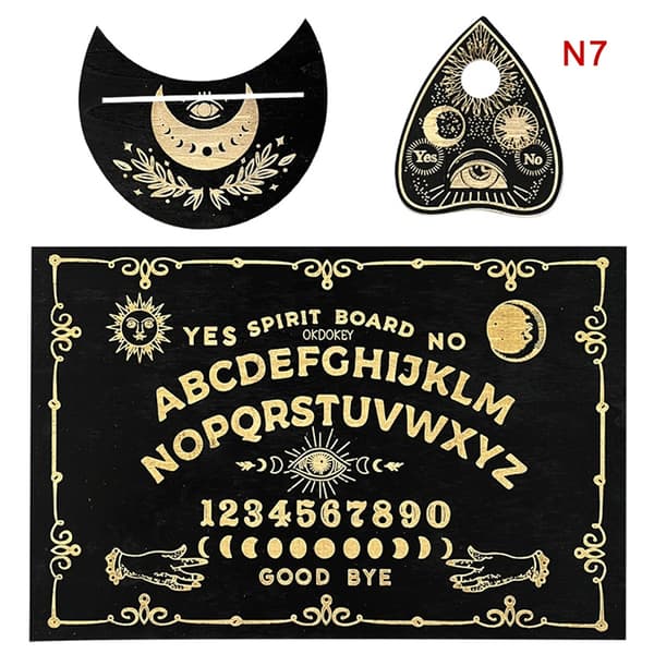 Pendelbräda för spådom i trä, graverad magisk bräda Ouija Boa-FF- 1 1