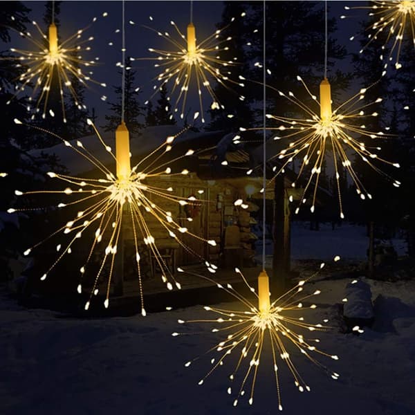 LED Firework Lights Decorative LED Firework Lights Remote Control Battery Box Copper IP54 Waterproof