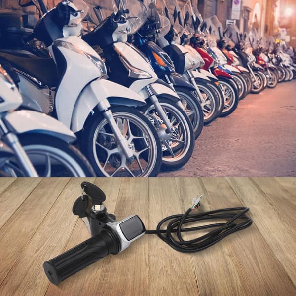 Scootertilbehør Greb Nøgle og Indikator Elektrisk Gas med Lås Strøm Egnet til Flere Spændinger (48V)