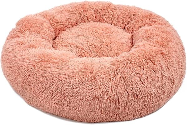 Rund kurv hundematte kattekurv smultringer (60 cm rosa)