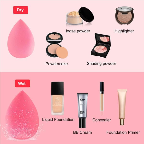Rouge - 7-delt makeupbørstesæt til foundation