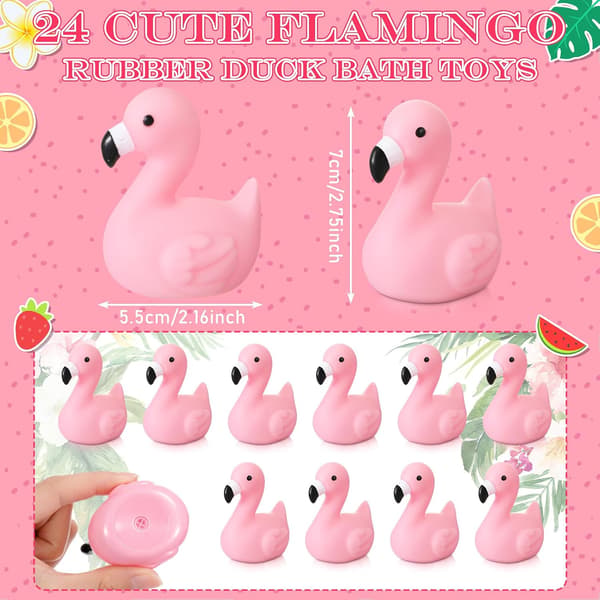 24 stk. Flamingo Gummiand Bulk Fest, Sød, Lyserød Lys Light Pink