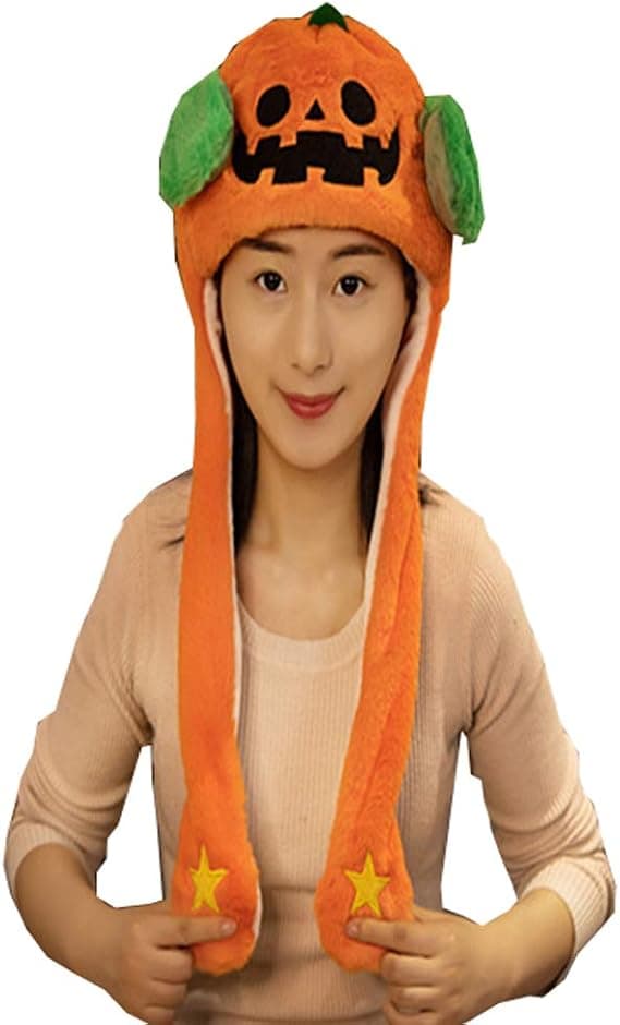LED Rabbit Hat with Moving and Jumping Ears, Funny Rabbit Plush H