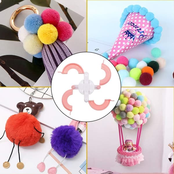 (Cylinder) Pom Pom Maker Kits, 4 størrelser Fluff Ball Weaver DIY Strikning