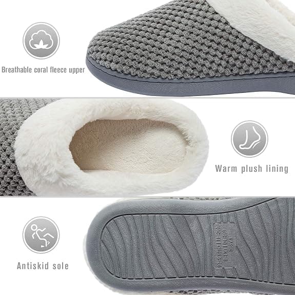 Grey, size 36/37 women's slippers, warm and comfortable in winter