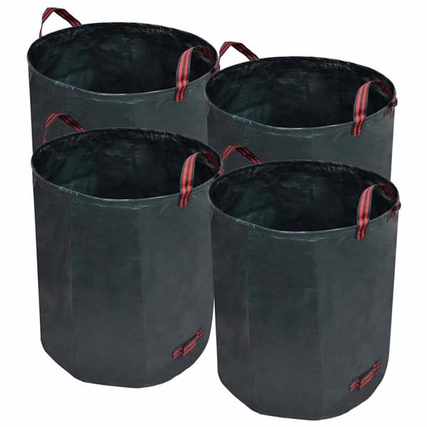 vidaXL Trädgårdssäck med handtag 272L 4-pack Grön Grön