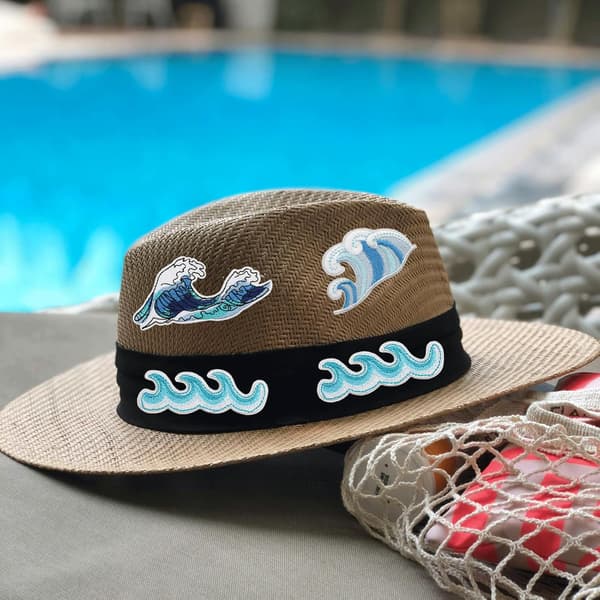 18PCS Havsvåg Strykmärken 18PCS röd Sea Wave