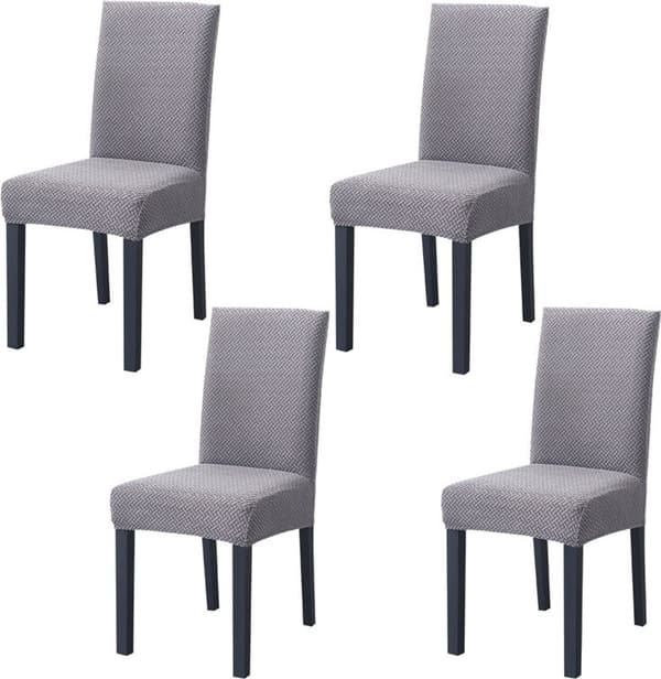4 stk. Moderne Elastiske Stretch Stolebetræk Strikket Jacquard