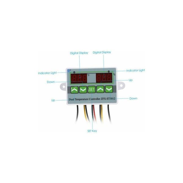 Digital temperaturkontroller med dubbel display, 220V / 1500W - 220V / 1500W