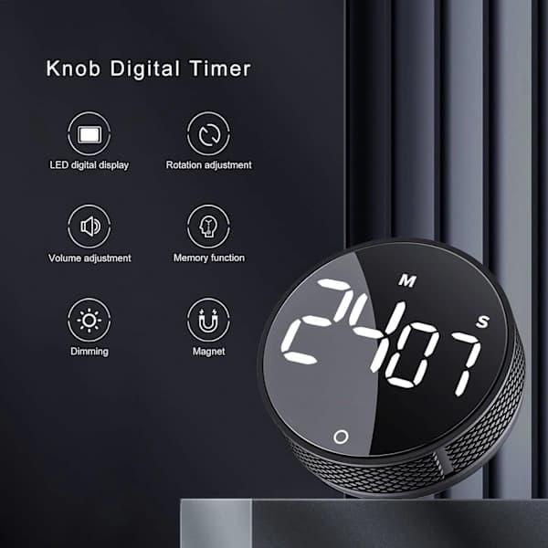 Digital kökstimer, visuell timer Stor LED-display Magnetisk timer för klassrum Matlagning Fitness Bakning Lärande Undervisning