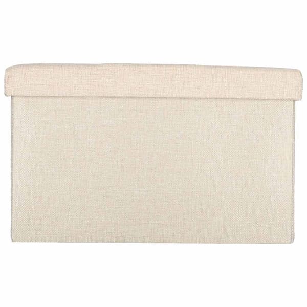 Beige sammenleggbar ottoman med oppbevaring 50x31x31 cm