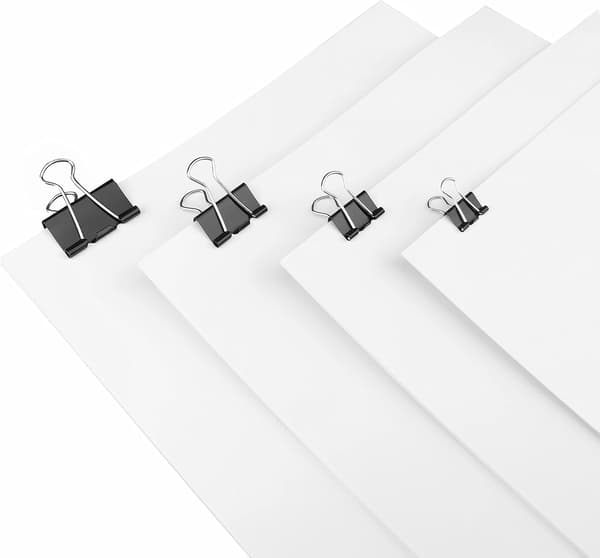 48-pack 15/19/25/32mm 4x12 dokumentklämmor - Multifunktionspapper